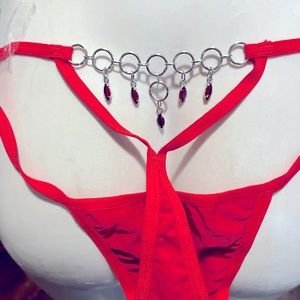 NWT Crystal jeweled thong panties